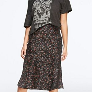Victoria's Secret Pink Black Rose Satin Skirt